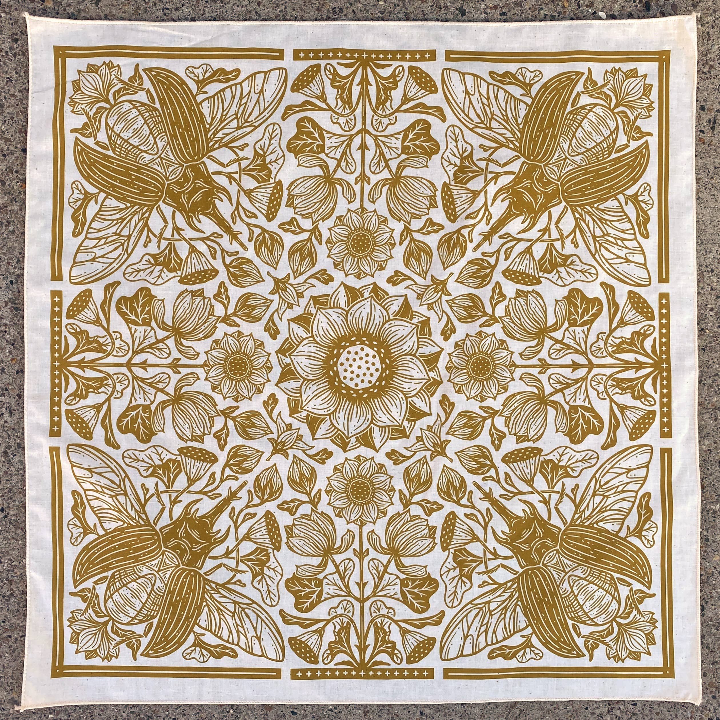 Saffron Lotus & Beetle Bandana