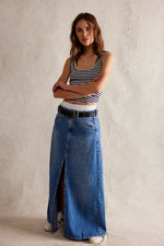 Load image into Gallery viewer, Come as You Are Denim Maxi Skirt
