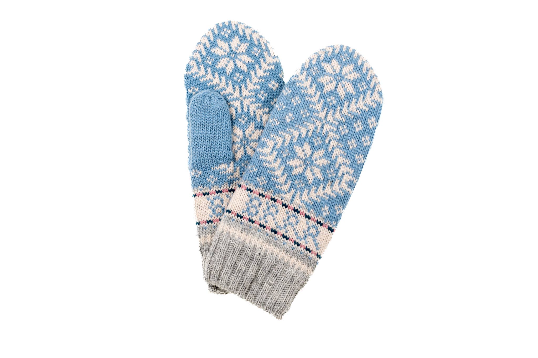 Novelty Nordic Mitten - Light Blue