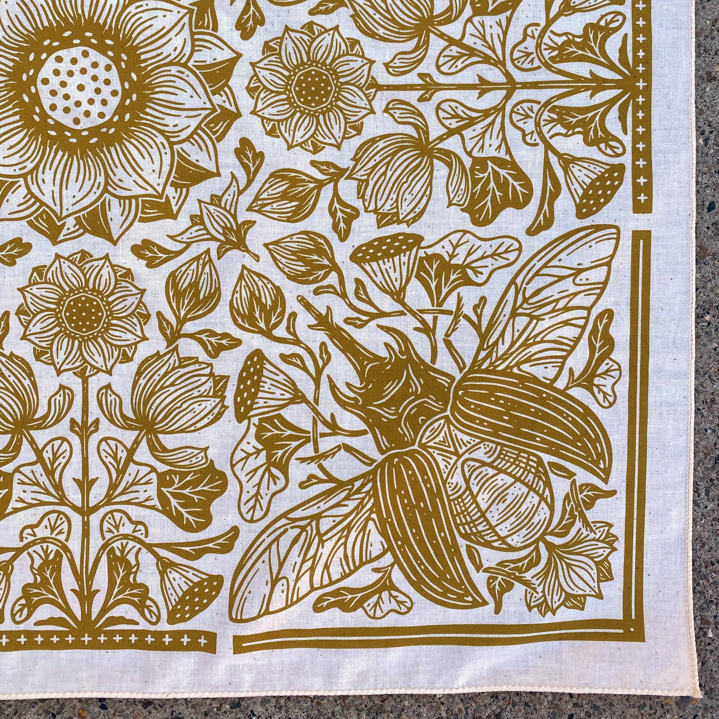 Saffron Lotus & Beetle Bandana