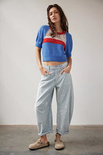 Load image into Gallery viewer, Good Luck Mid-Rise Stripe Barrel Jeans
