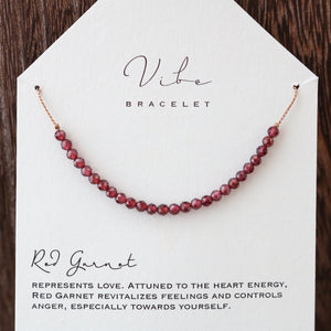 RED GARNET + Silk  bracelet