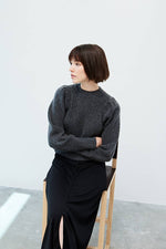 Load image into Gallery viewer, Pleated Shoulder Cropped Sweater
