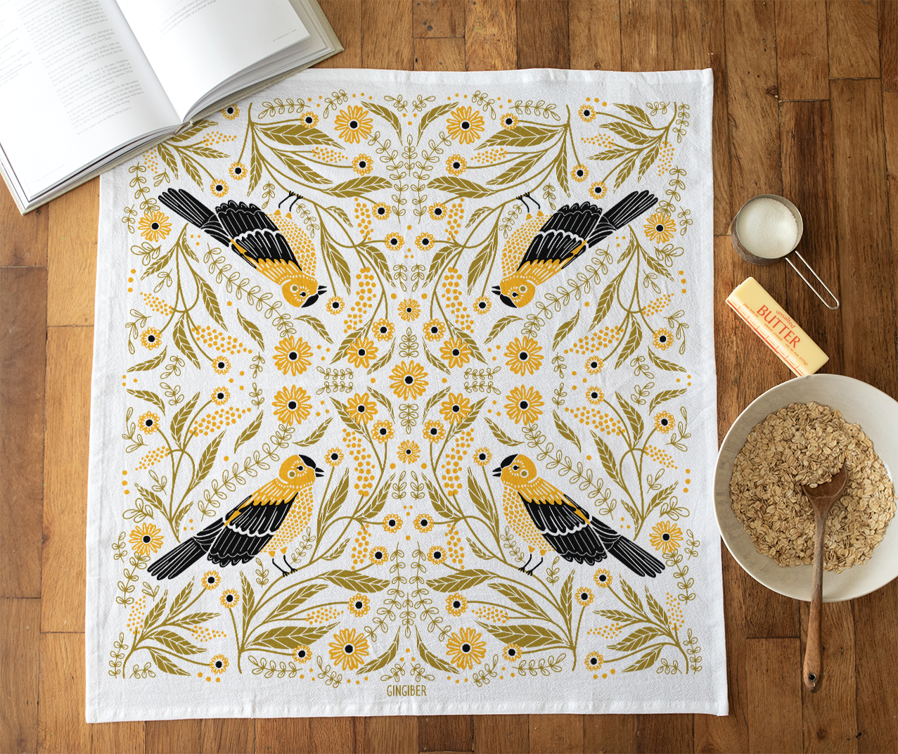 Goldfinch Tea Towel